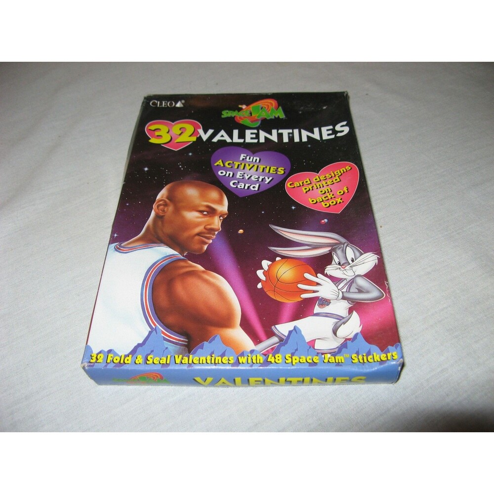 Cleo Space Jam Box 32 Valentines Michael Jordan Bugs Bunny 1997 NEW SEALED BOX